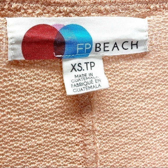 Free People Beach Nani Knit Peach Top Sz XS - Picture 7 of 8